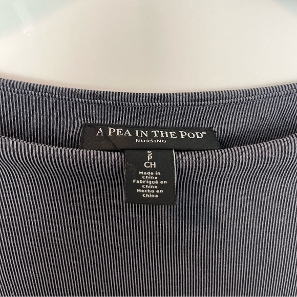 A Pea in the Pod Grey Tiered Textured Stretch Maternity Nursing Dress Size Small - Picture 5 of 8